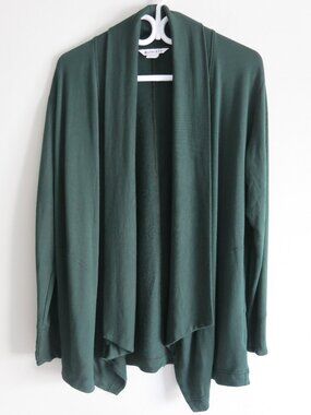 Athleta Green Long Sleeve Side Pockets Open Front Sweater Cardigan - Size Small
